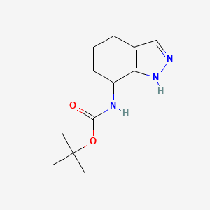 molecular formula C12H19N3O2 B1447577 tert-Butyl (4,5,6,7-tetrahydro-1H-indazol-7-yl)carbamate CAS No. 1461708-61-1
