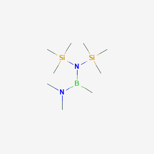 molecular formula C9H27BN2Si2 B14475778 N,N,1-Trimethyl-N',N'-bis(trimethylsilyl)boranediamine CAS No. 72895-75-1