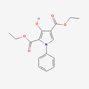 molecular formula C16H17NO5 B14475788 Diethyl 3-hydroxy-1-phenyl-1H-pyrrole-2,4-dicarboxylate CAS No. 65171-76-8