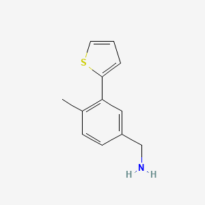 molecular formula C12H13NS B1447584 [4-Methyl-3-(thiophen-2-yl)phenyl]methanamine CAS No. 1267443-95-7
