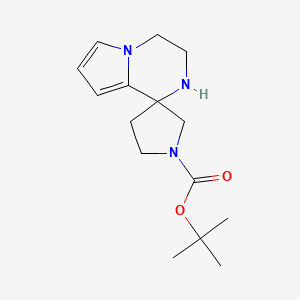 molecular formula C15H23N3O2 B1447590 tert-butyl 3',4'-dihydro-2'H-spiro[pyrrolidine-3,1'-pyrrolo[1,2-a]pyrazine]-1-carboxylate CAS No. 1780458-49-2