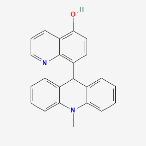 molecular formula C23H18N2O B14476028 8-(9,10-Dihydro-10-methyl-9-acridinyl)-5-quinolinol CAS No. 72517-60-3