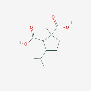 molecular formula C11H18O4 B14476046 1-Methyl-3-(propan-2-yl)cyclopentane-1,2-dicarboxylic acid CAS No. 66016-71-5