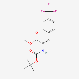 molecular formula C16H18F3NO4 B1447608 Methyl 2-[(2-methylpropan-2-yl)oxycarbonylamino]-3-[4-(trifluoromethyl)phenyl]prop-2-enoate CAS No. 213741-30-1