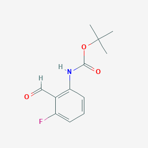 molecular formula C12H14FNO3 B1447621 (3-Fluoro-2-formyl-phenyl)-carbamic acid tert-butyl ester CAS No. 1086392-03-1
