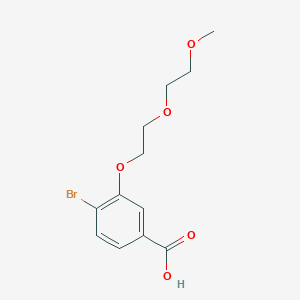 molecular formula C12H15BrO5 B1447631 Benzoic acid, 4-bromo-3-[2-(2-methoxyethoxy)ethoxy]- CAS No. 1154060-86-2