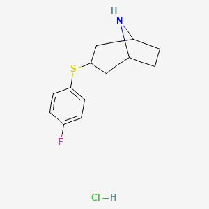 3-[(4-Fluorophenyl)sulfanyl]-8-azabicyclo[3.2.1]octane hydrochloride