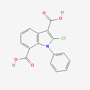 molecular formula C16H10ClNO4 B14476532 2-Chloro-1-phenyl-1H-indole-3,7-dicarboxylic acid CAS No. 66335-18-0