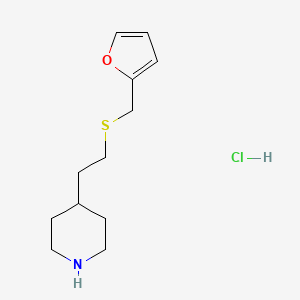 molecular formula C12H20ClNOS B1447654 4-(2-[(Furan-2-ylmethyl)sulfanyl]ethyl)piperidine hydrochloride CAS No. 1864063-70-6