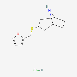 molecular formula C12H18ClNOS B1447656 3-[(呋喃-2-基甲基)硫烷基]-8-氮杂双环[3.2.1]辛烷盐酸盐 CAS No. 1823912-39-5