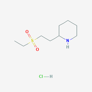 molecular formula C9H20ClNO2S B1447660 2-[2-(乙磺酰基)乙基]哌啶盐酸盐 CAS No. 857381-76-1