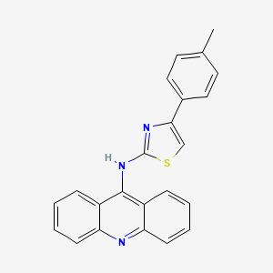 molecular formula C23H17N3S B14476611 N-[4-(4-Methylphenyl)-1,3-thiazol-2-YL]acridin-9-amine CAS No. 72307-67-6