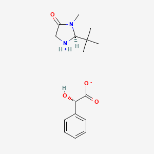 molecular formula C16H24N2O4 B1447665 (S)-2-(叔丁基)-3-甲基-4-氧代咪唑烷-1-鎓 (S)-2-羟基-2-苯基乙酸盐 CAS No. 119838-36-7