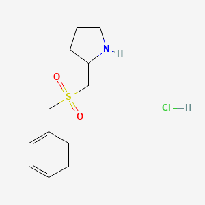 molecular formula C12H18ClNO2S B1447666 2-(Benzylsulfonylmethyl)pyrrolidine hydrochloride CAS No. 1864064-58-3