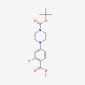 molecular formula C17H23FN2O4 B1447667 Tert-butyl 4-(3-fluoro-4-(methoxycarbonyl)phenyl)piperazine-1-carboxylate CAS No. 1121599-68-5