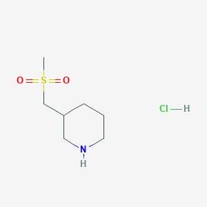 molecular formula C7H16ClNO2S B1447669 3-(甲磺酰甲基)哌啶盐酸盐 CAS No. 1216110-40-5