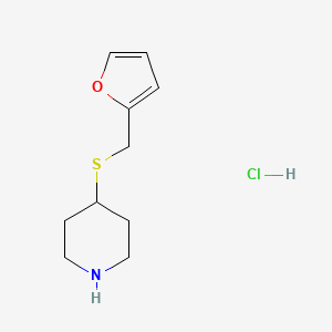 molecular formula C10H16ClNOS B1447670 4-[(Furan-2-ylmethyl)sulfanyl]piperidine hydrochloride CAS No. 1864062-86-1