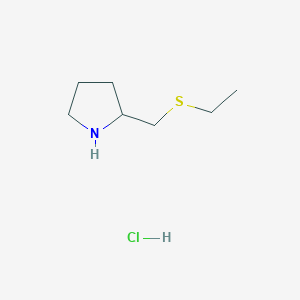molecular formula C7H16ClNS B1447671 2-[(Ethylsulfanyl)methyl]pyrrolidine hydrochloride CAS No. 1864051-56-8