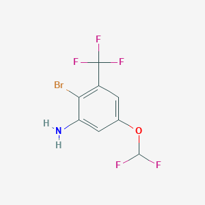 molecular formula C8H5BrF5NO B1447680 2-Bromo-5-(difluoromethoxy)-3-(trifluoromethyl)aniline CAS No. 1805024-82-1