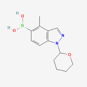 molecular formula C13H17BN2O3 B1447681 (4-Methyl-1-(tetrahydro-2H-pyran-2-yl)-1H-indazol-5-yl)boronic acid CAS No. 2096333-78-5