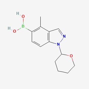 molecular formula C13H17BN2O3 B1447681 1-(Tetrahydro-2H-pyran-2-yl)-4-methyl-1H-indazol-5-yl-5-boronic acid CAS No. 2096333-78-5