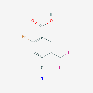 molecular formula C9H4BrF2NO2 B1447691 2-Bromo-4-cyano-5-(difluoromethyl)benzoic acid CAS No. 1806060-26-3