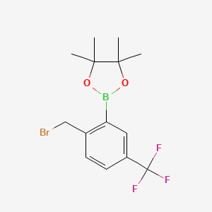 2-(2-(Bromomethyl)-5-(trifluoromethyl)phenyl)-4,4,5,5-tetramethyl-1,3,2-dioxaborolane
