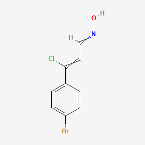 molecular formula C9H7BrClNO B14477006 N-[3-(4-Bromophenyl)-3-chloroprop-2-en-1-ylidene]hydroxylamine CAS No. 72806-46-3