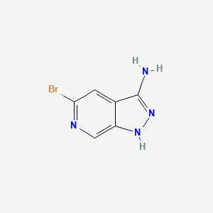 molecular formula C6H5BrN4 B1447703 5-Bromo-1H-pyrazolo[3,4-c]pyridin-3-amine CAS No. 1883426-16-1
