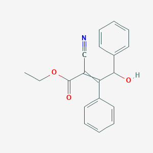 molecular formula C19H17NO3 B14477031 Ethyl 2-cyano-4-hydroxy-3,4-diphenylbut-2-enoate CAS No. 65954-97-4