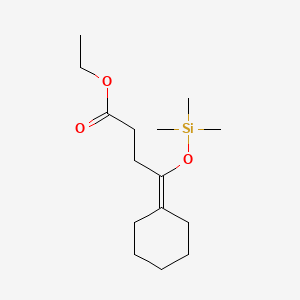 molecular formula C15H28O3Si B14477080 Ethyl 4-cyclohexylidene-4-[(trimethylsilyl)oxy]butanoate CAS No. 65213-35-6
