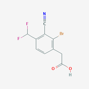 molecular formula C10H6BrF2NO2 B1447709 2-Bromo-3-cyano-4-(difluoromethyl)phenylacetic acid CAS No. 1805592-66-8