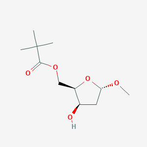 molecular formula C11H20O5 B144771 Methyl2-Deoxy-5-o-pivaloyl-alpha-D-threo-pentofuranoside CAS No. 138147-42-9