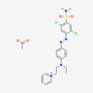 molecular formula C25H29Cl2N5O4S B14477109 Pyridinium, 1-(2-((4-((2,5-dichloro-4-((dimethylamino)sulfonyl)phenyl)azo)phenyl)ethylamino)ethyl)-, acetate CAS No. 68929-03-3