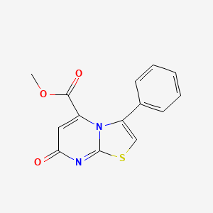 molecular formula C14H10N2O3S B14477118 Methyl 7-oxo-3-phenyl-7H-thiazolo[3,2-a]pyrimidine-5-carboxylate 