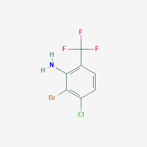 molecular formula C7H4BrClF3N B1447712 2-Bromo-3-chloro-6-(trifluoromethyl)aniline CAS No. 1805186-09-7