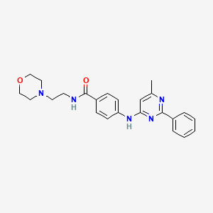 molecular formula C24H27N5O2 B14477146 Benzamide, 4-((6-methyl-2-phenyl-4-pyrimidinyl)amino)-N-(2-(4-morpholinyl)ethyl)- CAS No. 65789-83-5
