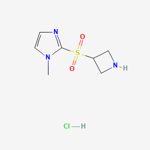 molecular formula C7H12ClN3O2S B1447715 2-(azetidine-3-sulfonyl)-1-methyl-1H-imidazole hydrochloride CAS No. 1823895-21-1