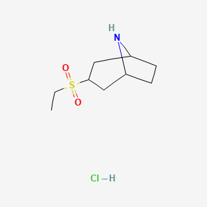molecular formula C9H18ClNO2S B1447718 盐酸3-(乙磺酰基)-8-氮杂双环[3.2.1]辛烷 CAS No. 1823895-25-5