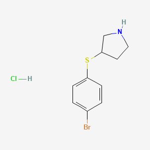 molecular formula C10H13BrClNS B1447725 3-[(4-Bromophenyl)sulfanyl]pyrrolidine hydrochloride CAS No. 1864052-09-4
