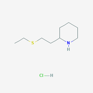 molecular formula C9H20ClNS B1447727 2-[2-(乙基硫烷基)乙基]哌啶盐酸盐 CAS No. 1864073-52-8