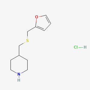 molecular formula C11H18ClNOS B1447733 4-([(Furan-2-ylmethyl)sulfanyl]methyl)piperidine hydrochloride CAS No. 1864062-47-4