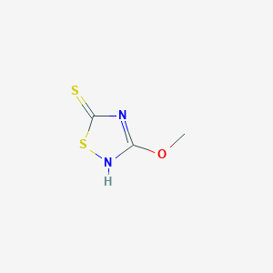 molecular formula C3H4N2OS2 B14477468 3-Methoxy-1,2,4-thiadiazole-5(2H)-thione CAS No. 68465-88-3