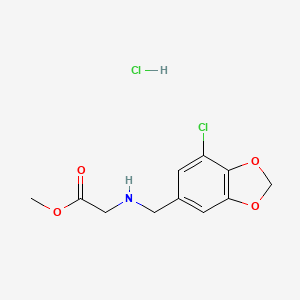 molecular formula C11H13Cl2NO4 B1447750 2-{[(7-氯-2H-1,3-苯并二氧杂环-5-基)甲基]氨基}乙酸甲酯盐酸盐 CAS No. 1384427-87-5