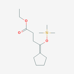molecular formula C14H26O3Si B14477507 Ethyl 4-cyclopentylidene-4-[(trimethylsilyl)oxy]butanoate CAS No. 65213-36-7