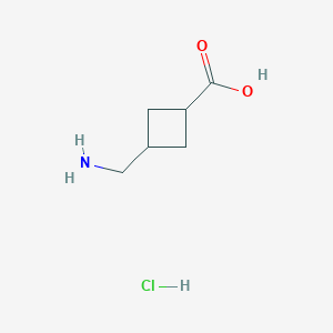 molecular formula C6H12ClNO2 B1447751 cis-(1s,3s)-3-(aminomethyl)cyclobutane-1-carboxylicacidhydrochloride CAS No. 1818847-68-5