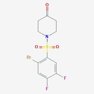 molecular formula C11H10BrF2NO3S B1447762 1-((2-Bromo-4,5-difluorophenyl)sulfonyl)piperidin-4-one CAS No. 1704065-66-6