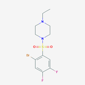 molecular formula C12H15BrF2N2O2S B1447763 1-((2-Bromo-4,5-difluorophenyl)sulfonyl)-4-ethylpiperazine CAS No. 1704066-90-9