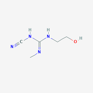 molecular formula C5H10N4O B14477679 N-Cyano-N'-(2-hydroxyethyl)-N''-methylguanidine CAS No. 70334-06-4