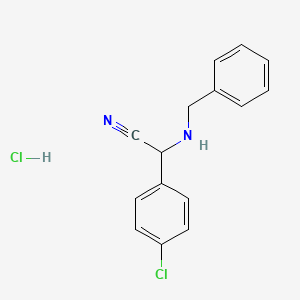 molecular formula C15H14Cl2N2 B1447768 2-(Benzylamino)-2-(4-chlorophenyl)acetonitrile hydrochloride CAS No. 40658-52-4